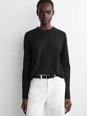 COS Black Long-Sleeve Crewneck Tee